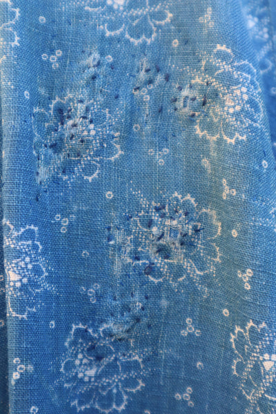 1880s Indigo Calico Dress