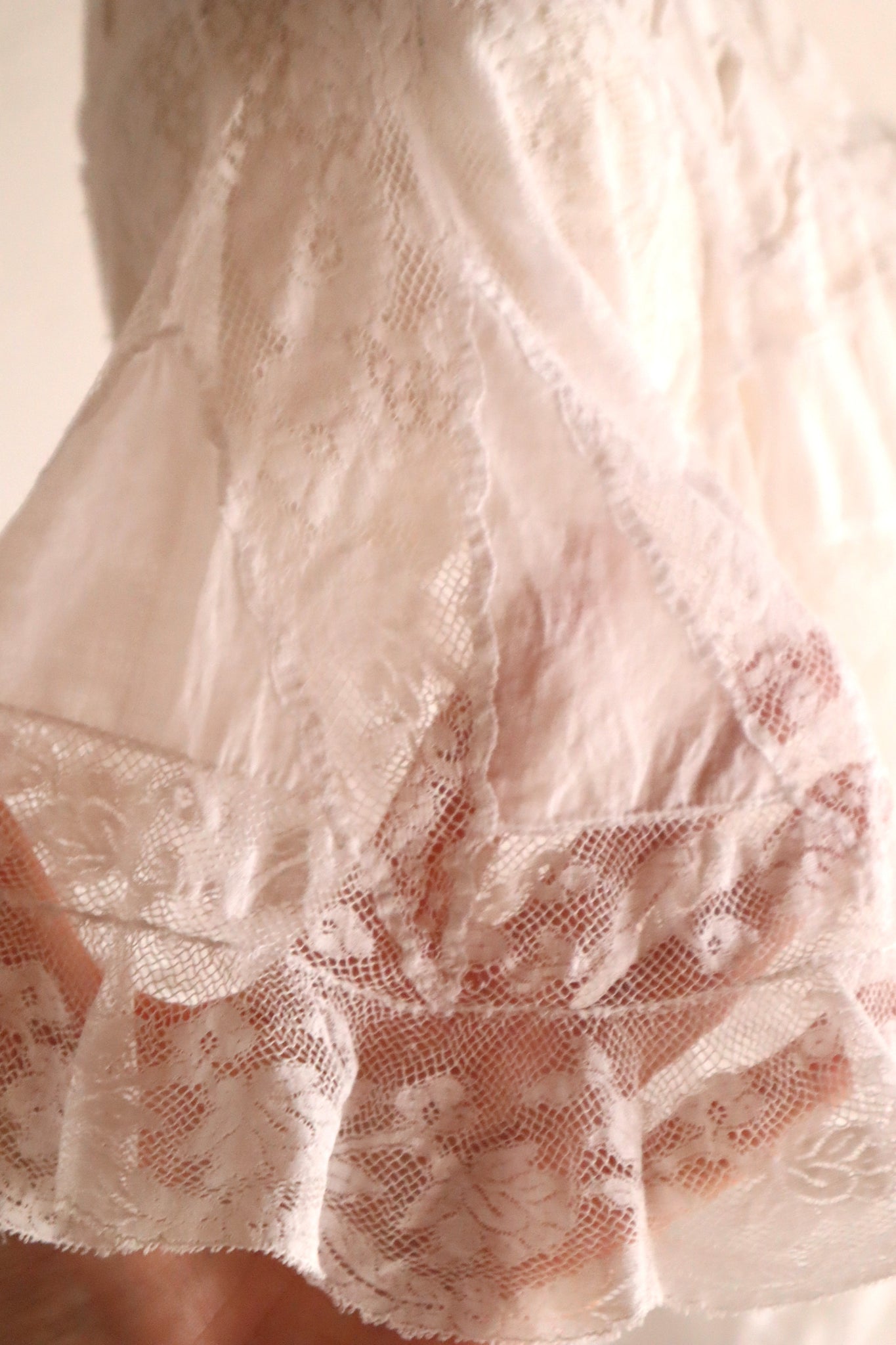 1900s French Valenciennes Lace Cotton Dress