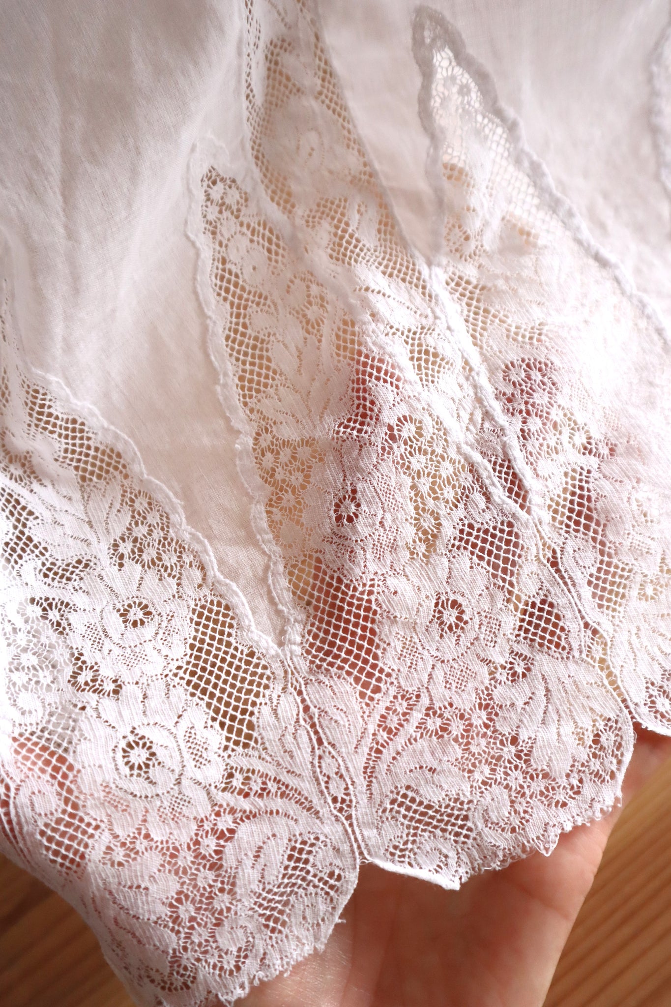 1900s French Valenciennes Lace Cotton Dress