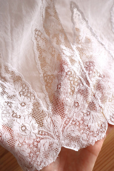 1900s French Valenciennes Lace Cotton Dress