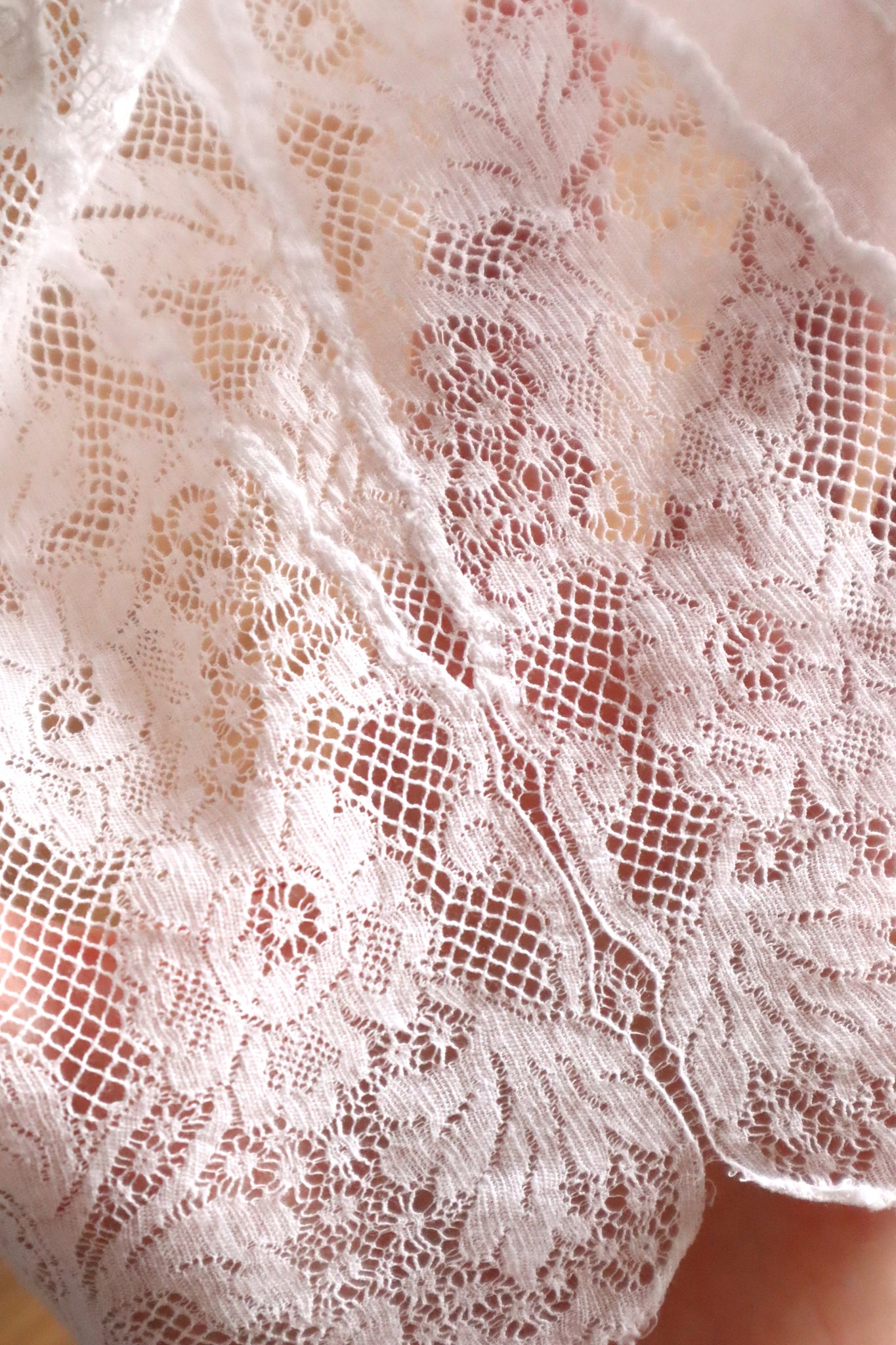 1900s French Valenciennes Lace Cotton Dress