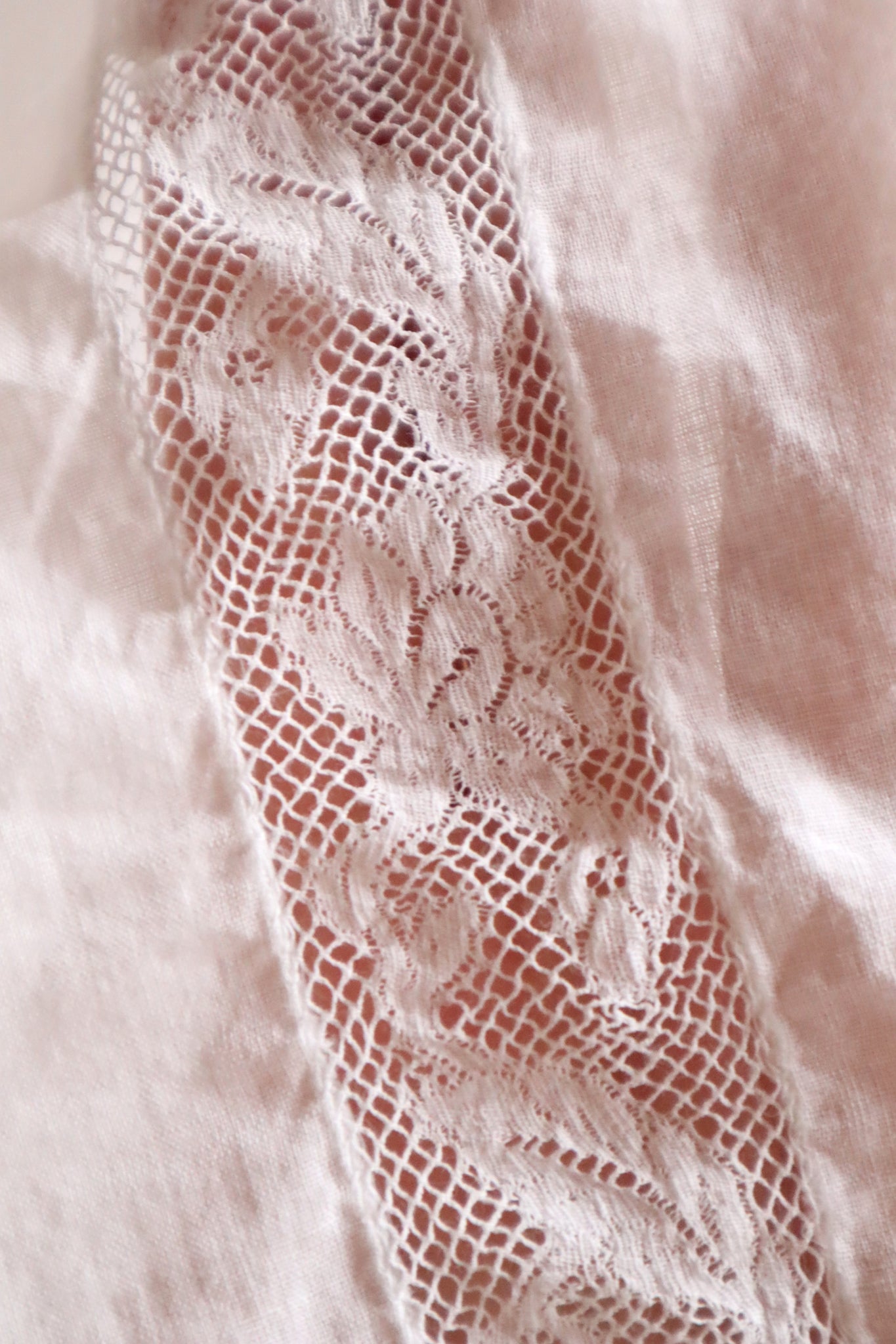 1900s French Valenciennes Lace Cotton Dress