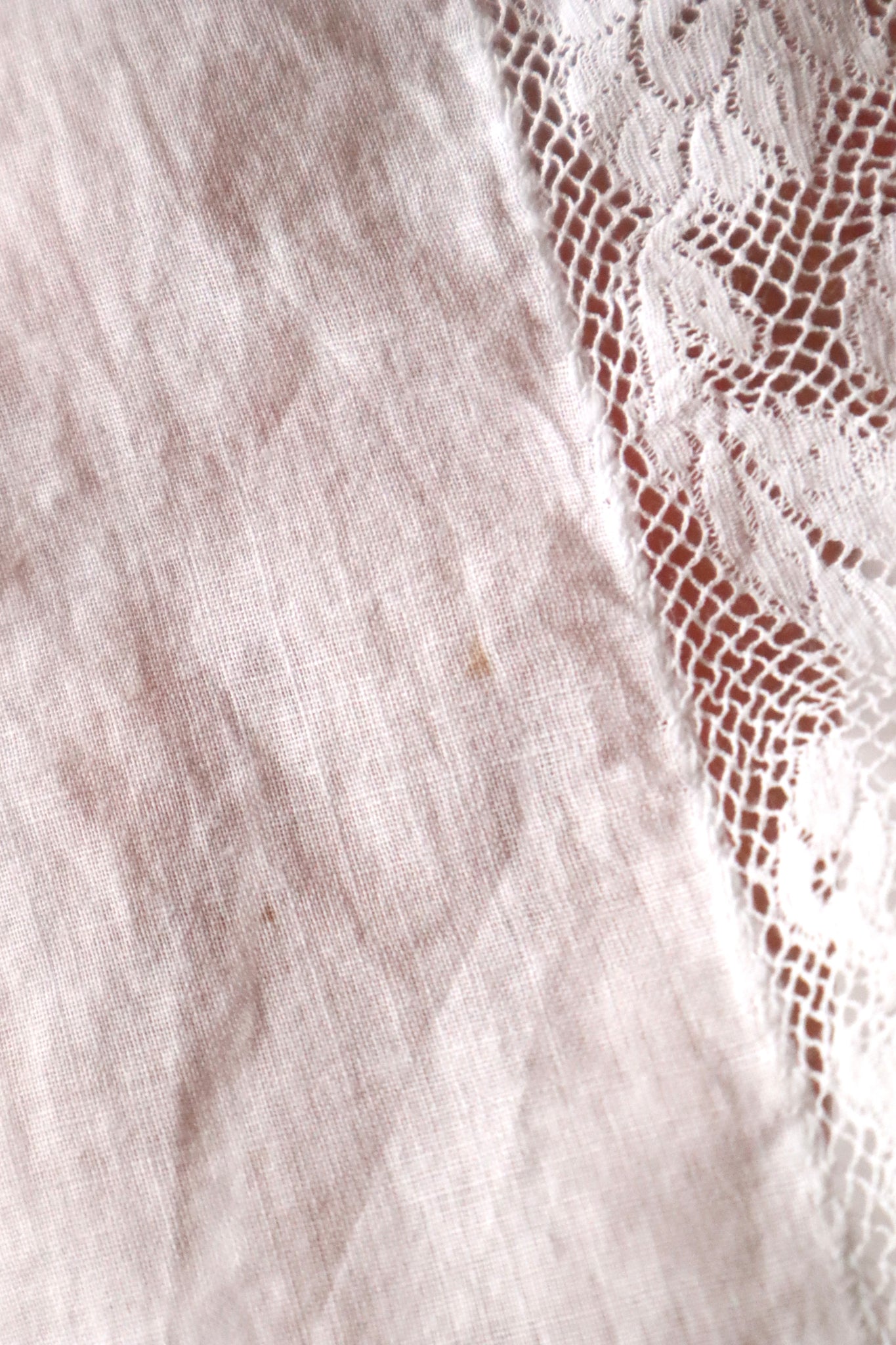 1900s French Valenciennes Lace Cotton Dress
