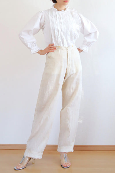 1900s Side Open Tuck Design Blouse