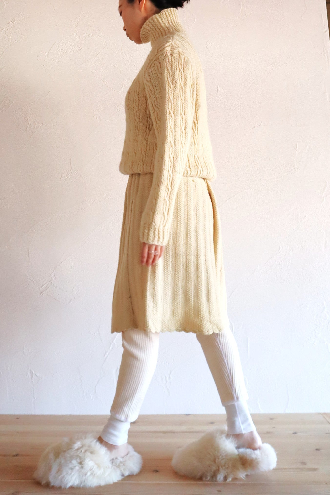 70s Hand Knit Aran Wool Sweater