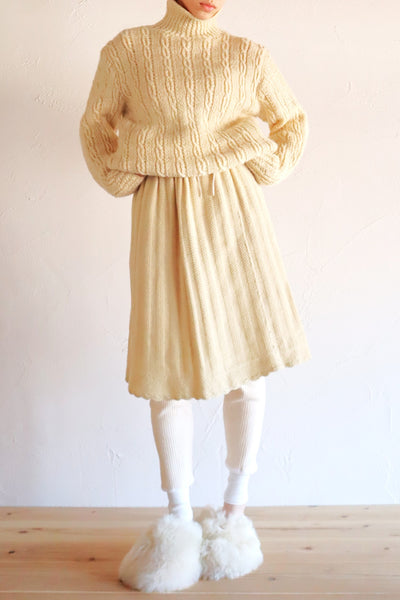 70s Hand Knit Aran Wool Sweater