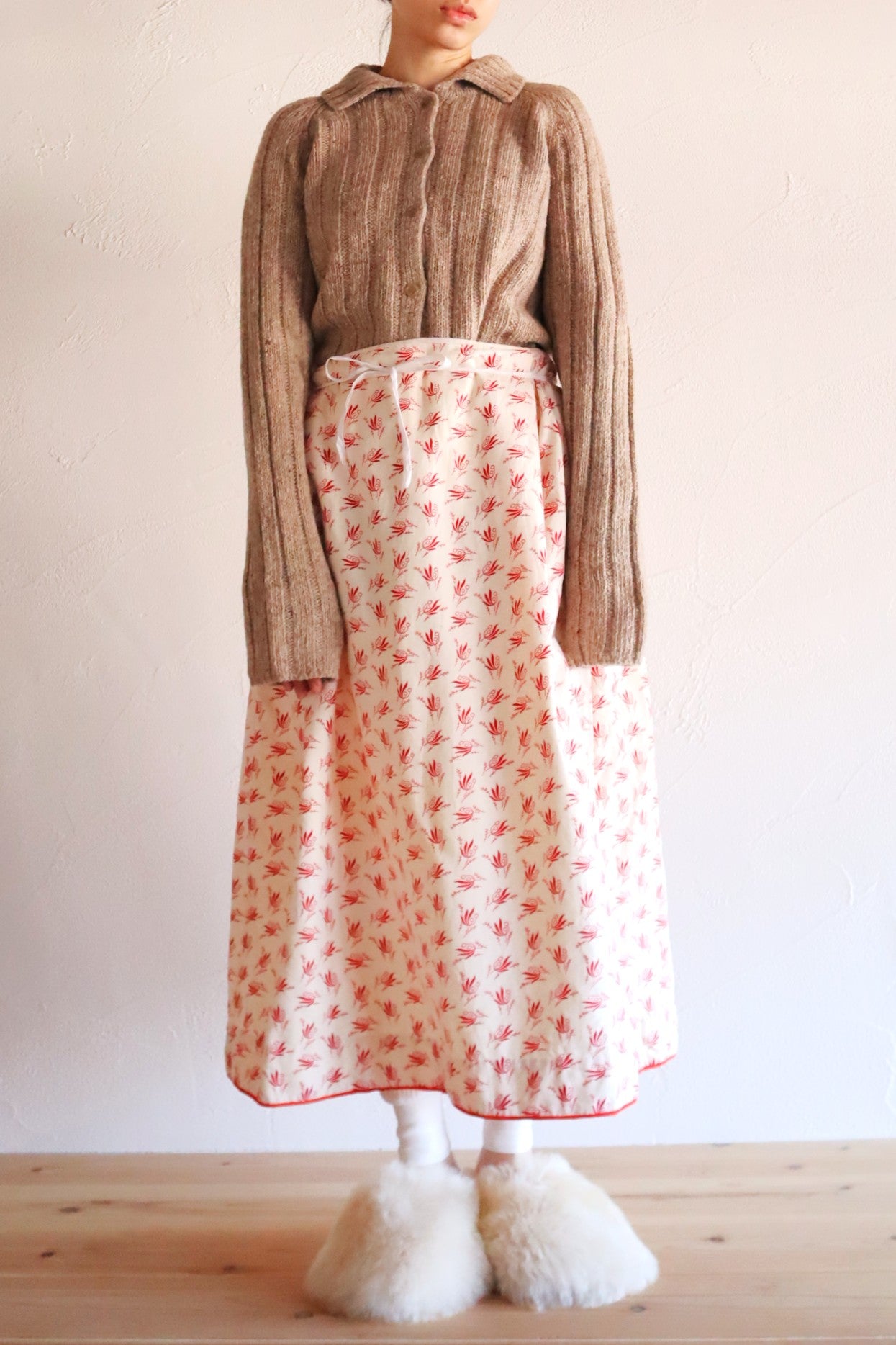 80s French Hand Knit Peasant Wool Cardigan