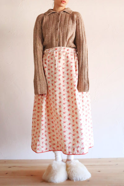 80s French Hand Knit Peasant Wool Cardigan