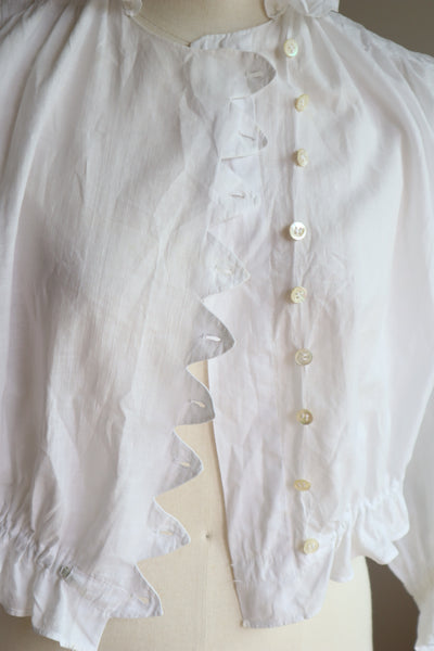 1910s Zigzag Button Panel Blouse