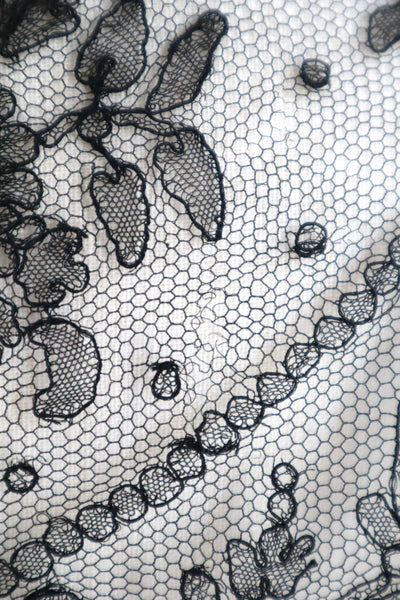 1900s French Black Chantilly Style Lace Collar