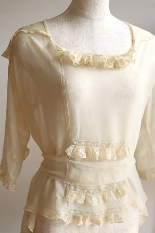 1910s Silk Georgette Blouse