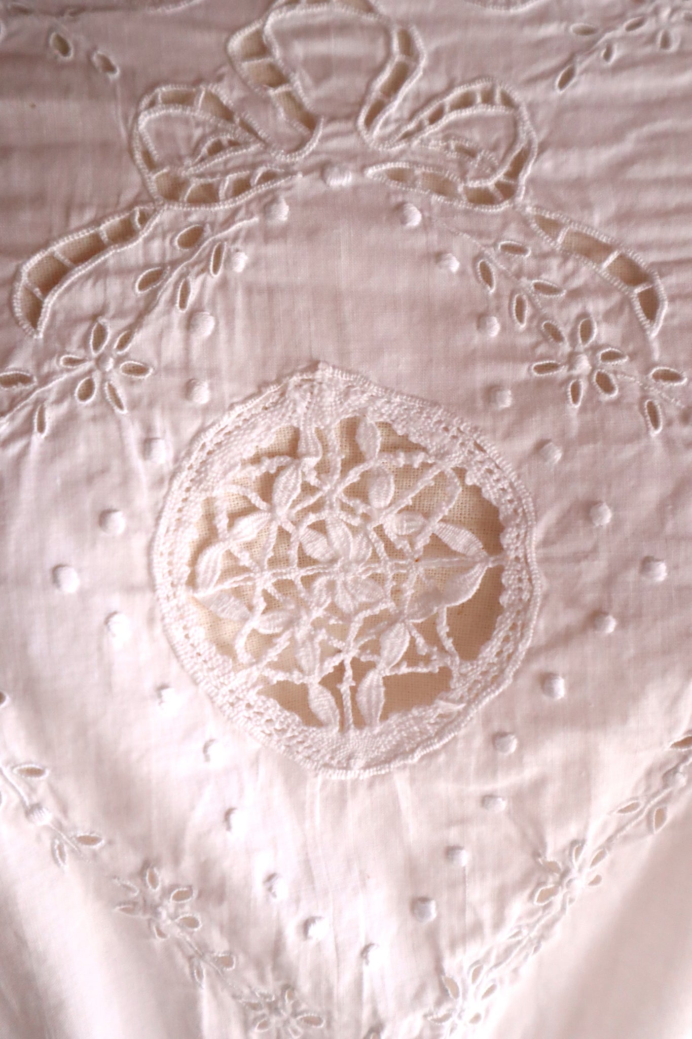 1900s Hand Embroidered Corset Cover with Velenciennes Lace