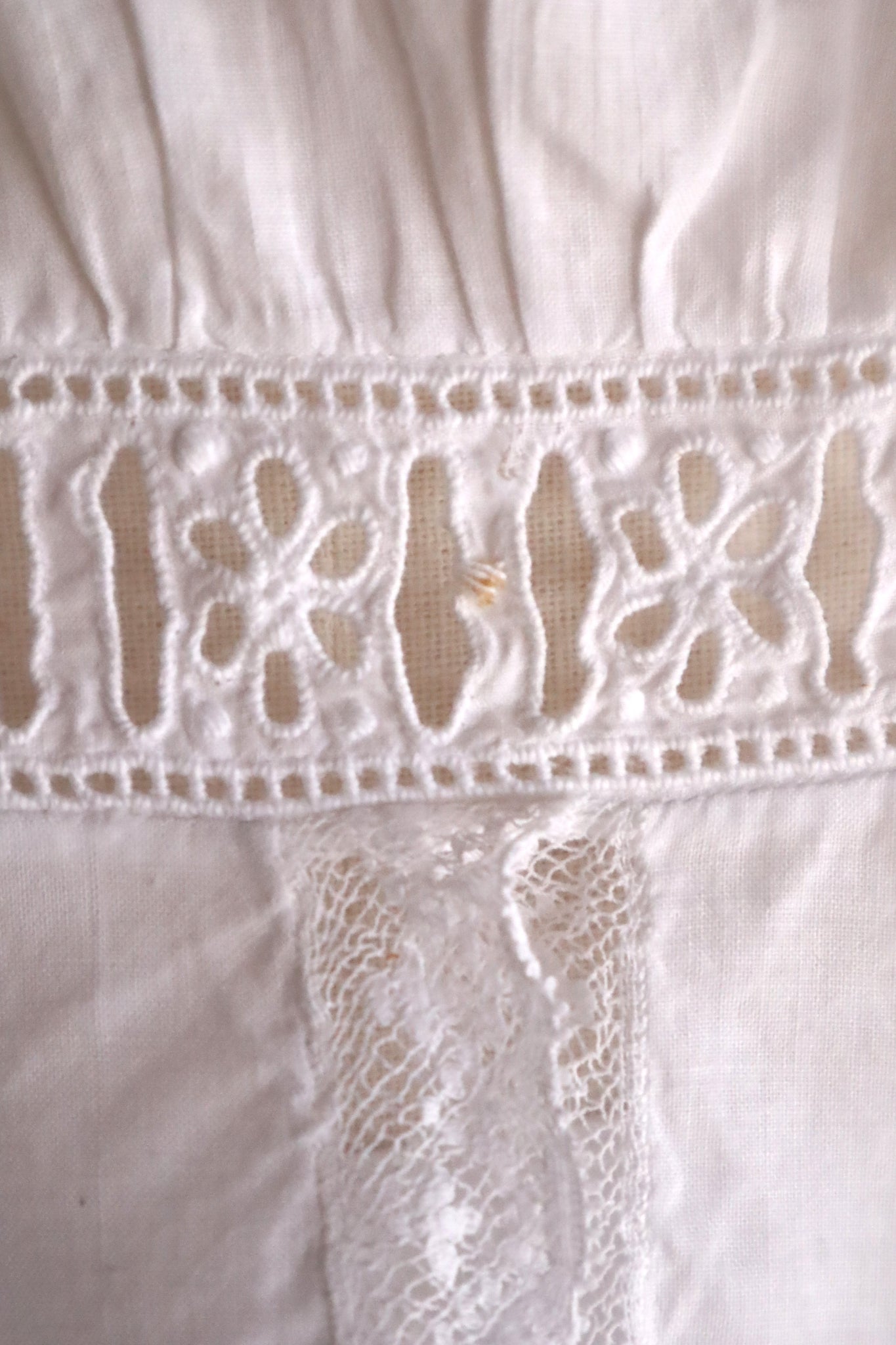 1900s Hand Embroidered Corset Cover with Velenciennes Lace