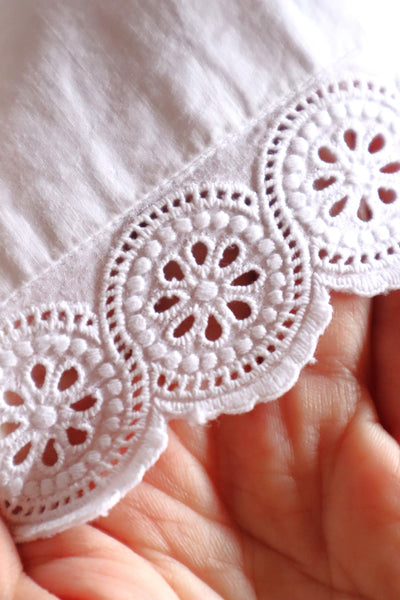 1880s French White Cotton Petticoat Skirt with Hand-Sewn Pintucks