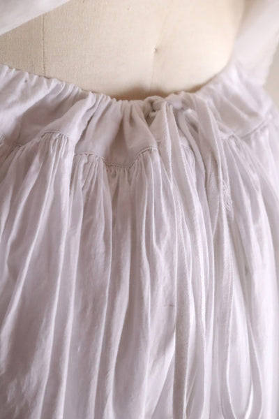 1880s French White Cotton Petticoat Skirt with Hand-Sewn Pintucks
