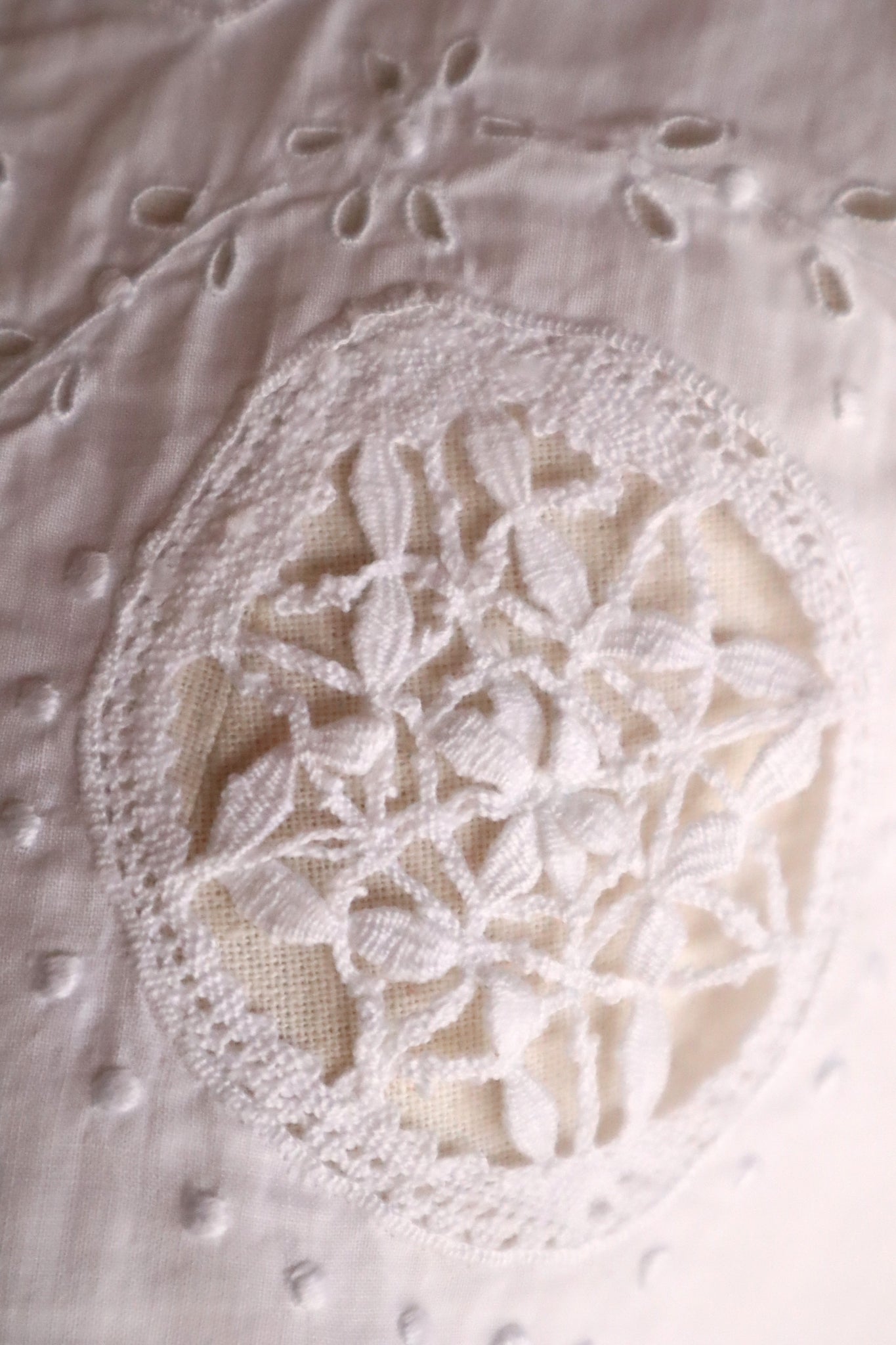 1900s Hand Embroidered Corset Cover with Velenciennes Lace