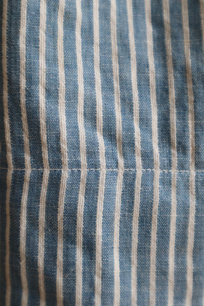 1890s Blue Striped Calico Dress