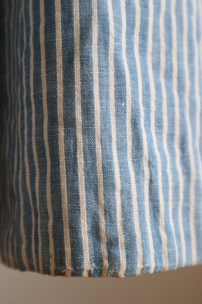 1890s Blue Striped Calico Dress