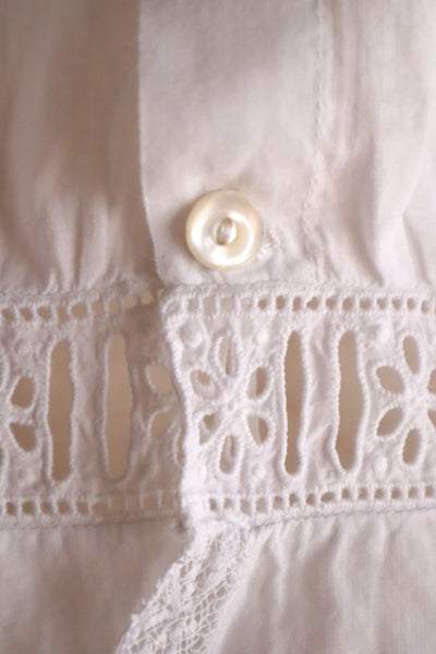 1900s Hand Embroidered Corset Cover with Velenciennes Lace