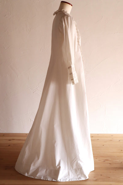 1890s–1900s French Edwardian White Cotton Dress
