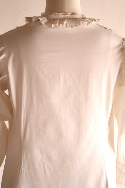 1890s–1900s French Edwardian White Cotton Dress