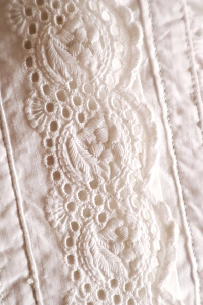 1890s–1900s French Edwardian White Cotton Dress