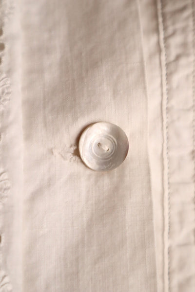 1890s–1900s French Edwardian White Cotton Dress