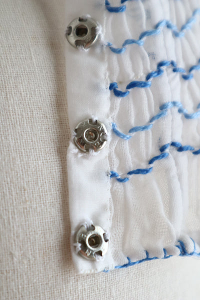 Late 1930s Hungarian Hand Embroidered Smocked Blouse