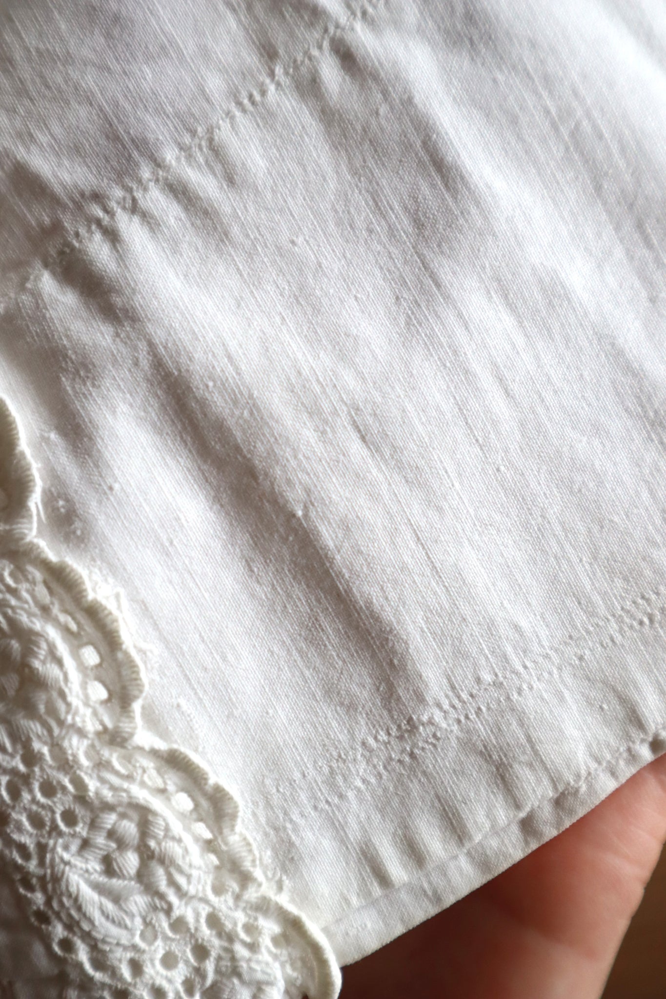 1890s–1900s French Edwardian White Cotton Dress