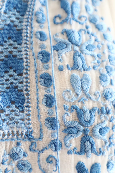 Late 1930s Hungarian Hand Embroidered Smocked Blouse