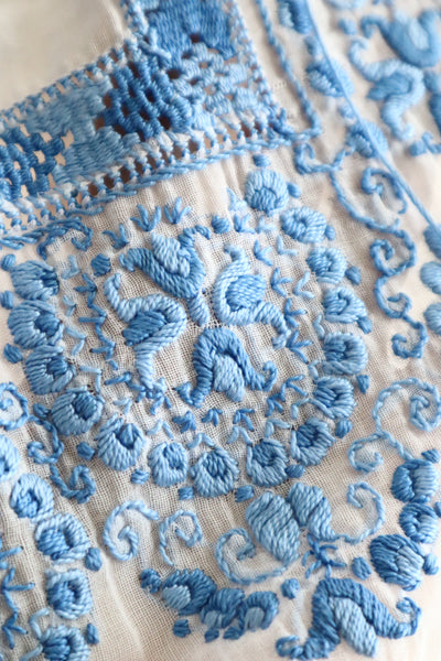Late 1930s Hungarian Hand Embroidered Smocked Blouse