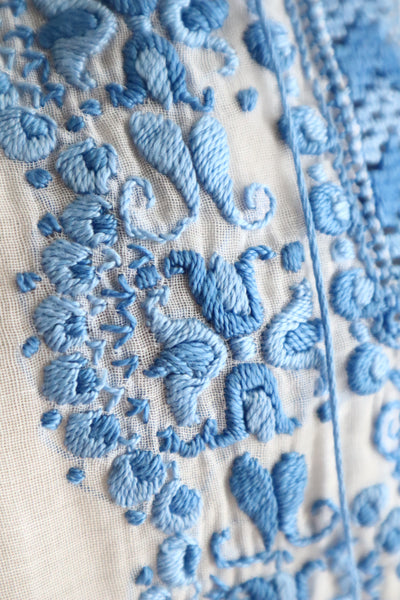 Late 1930s Hungarian Hand Embroidered Smocked Blouse