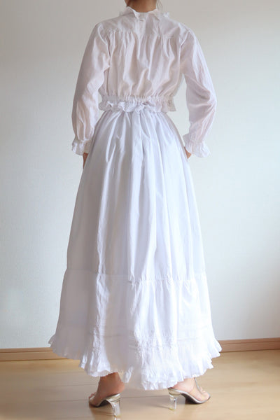1900s Pin Tucked Cotton Skirt