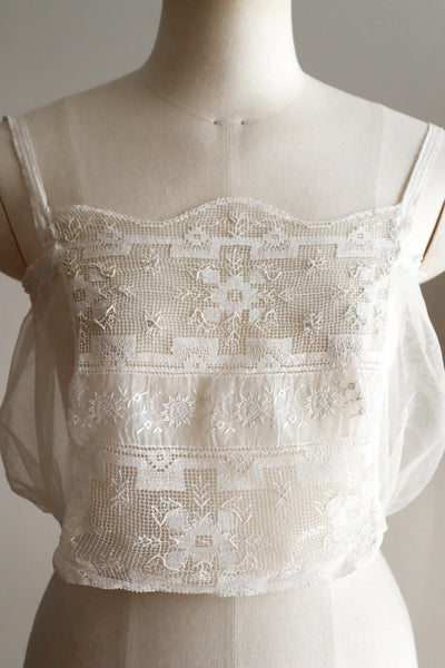 1910s French Tulle Lace Camisole