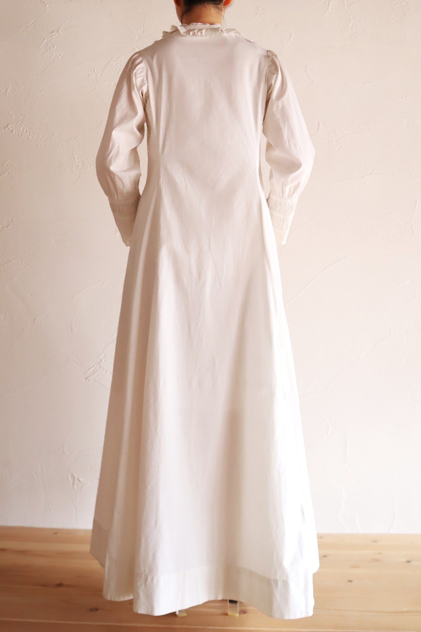 1890s–1900s French Edwardian White Cotton Dress