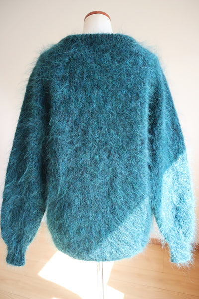 80s Beautiful Green Mohair Sweater