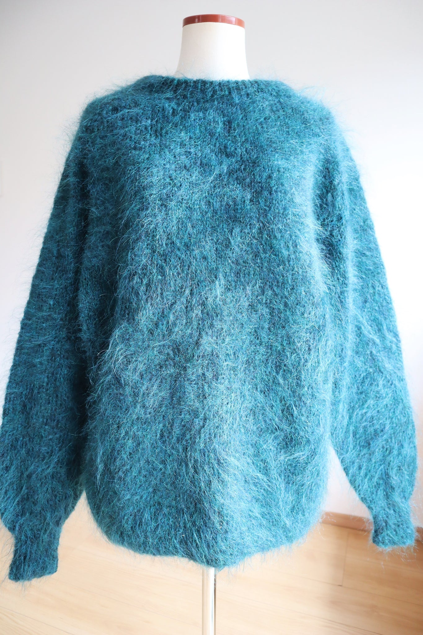 80s Beautiful Green Mohair Sweater