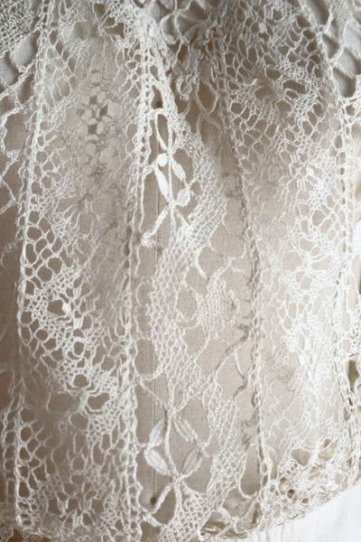 1900s–1910s Belgian Bobbin Lace Linen Blouse