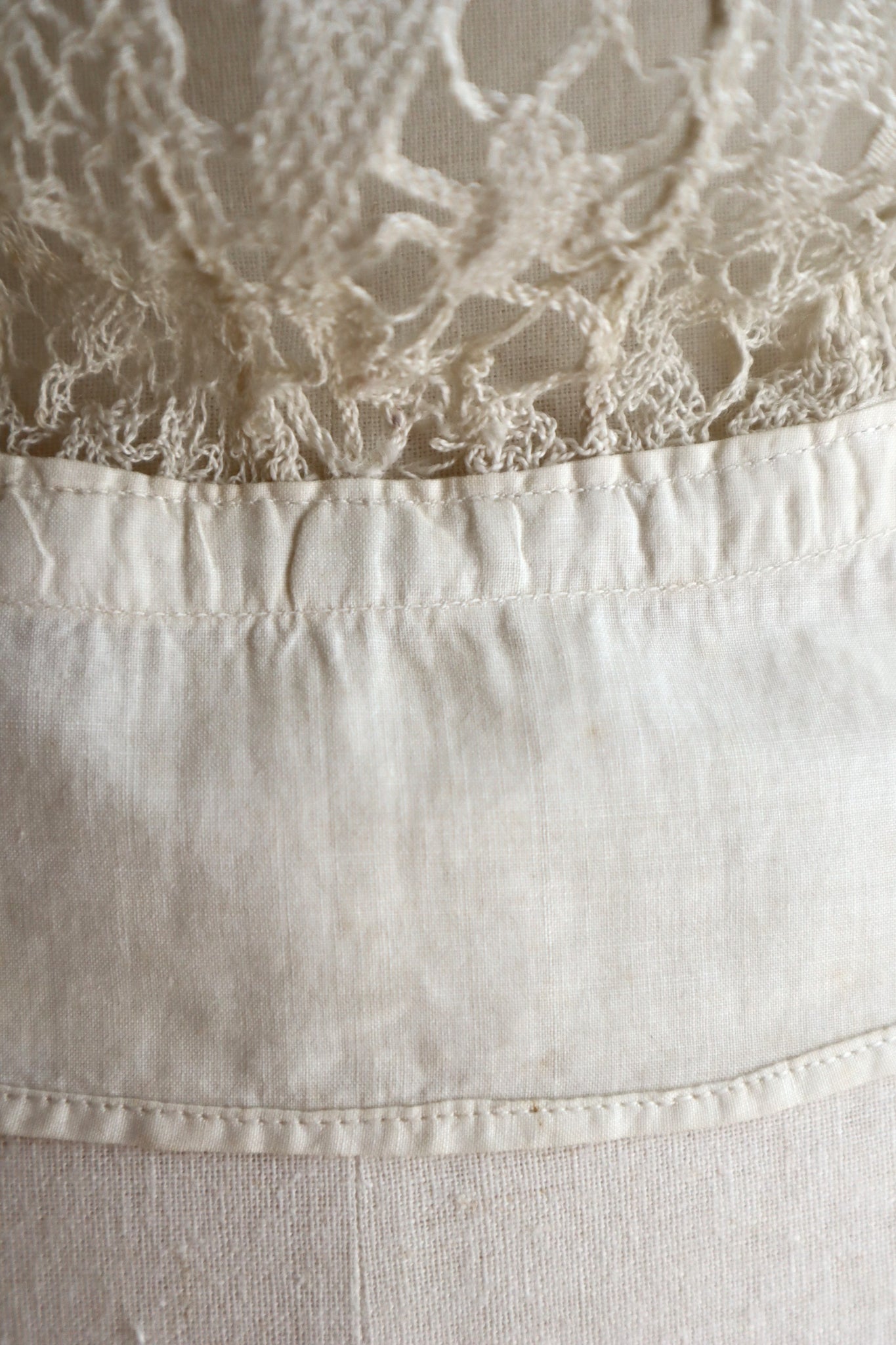 1900s–1910s Belgian Bobbin Lace Linen Blouse