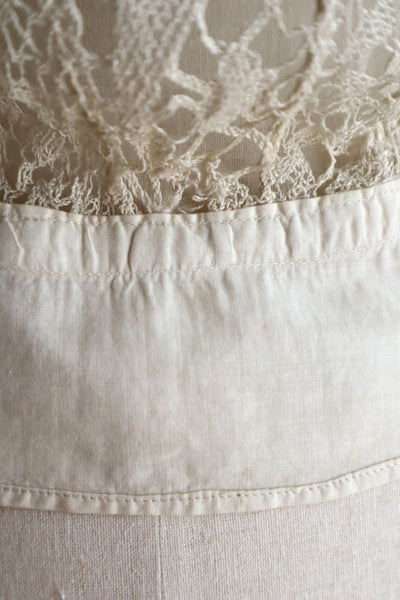 1900s–1910s Belgian Bobbin Lace Linen Blouse