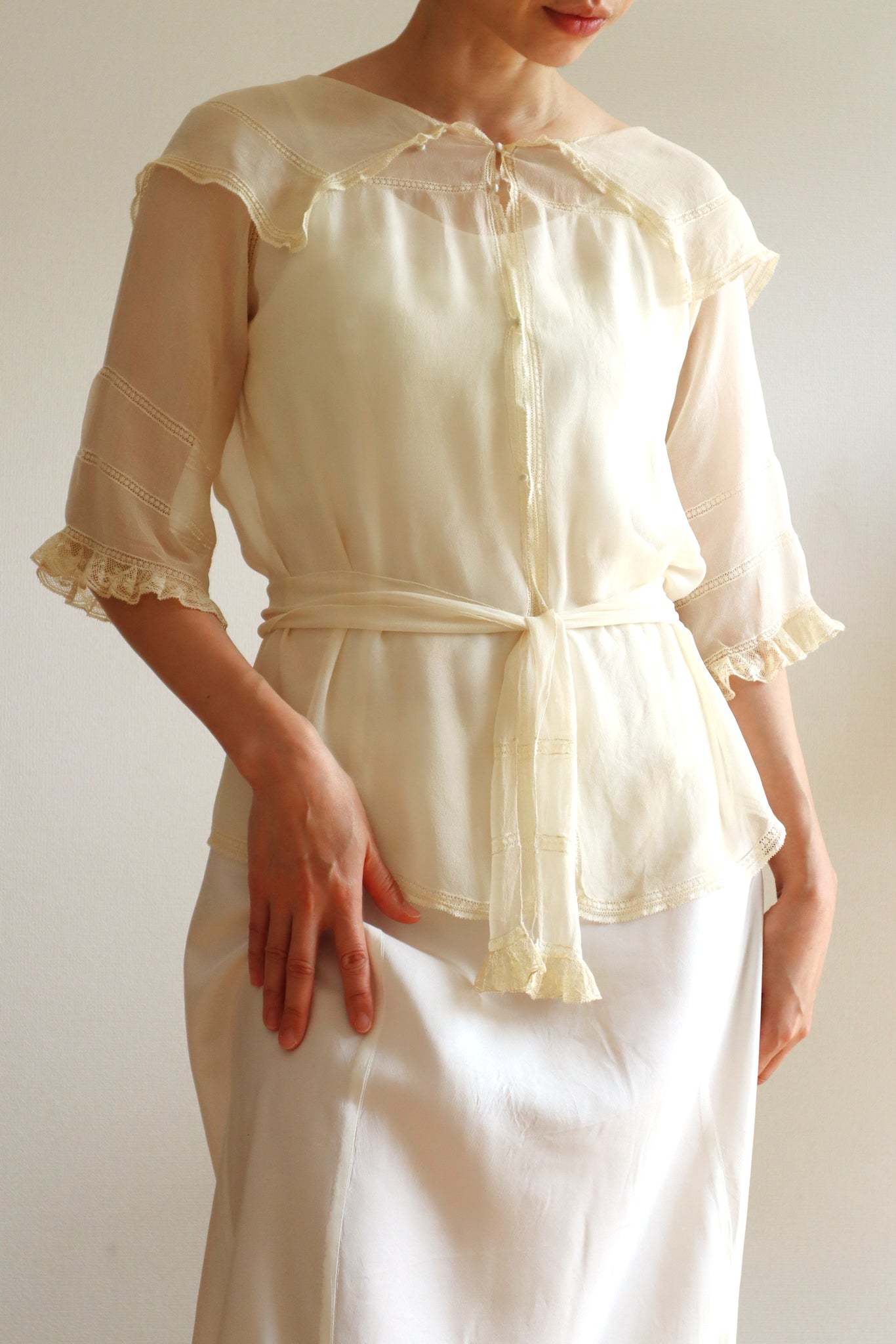1910s Silk Georgette Blouse