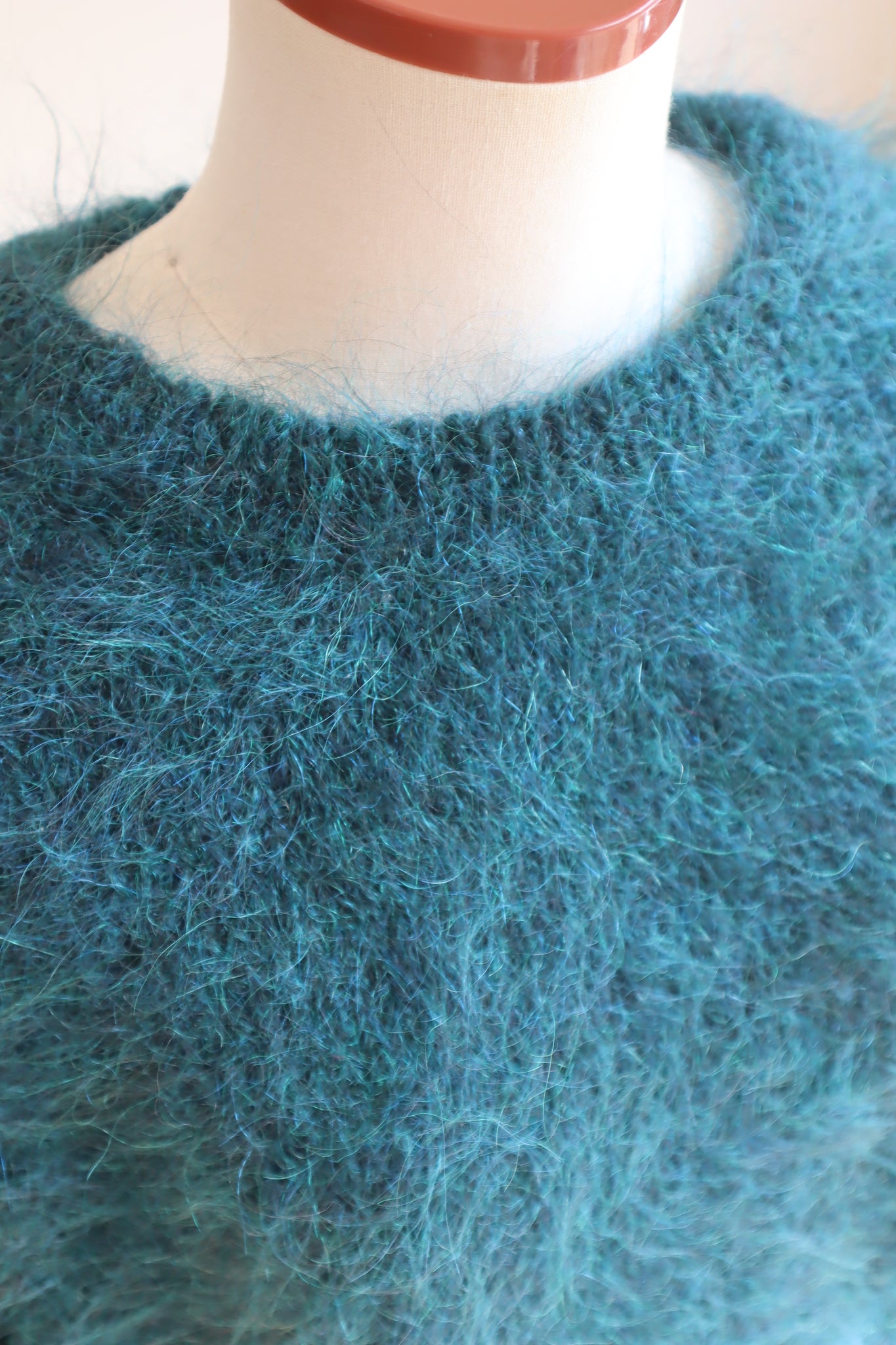 80s Beautiful Green Mohair Sweater