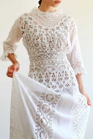 1900s Bobbin Lace Beautiful Dress