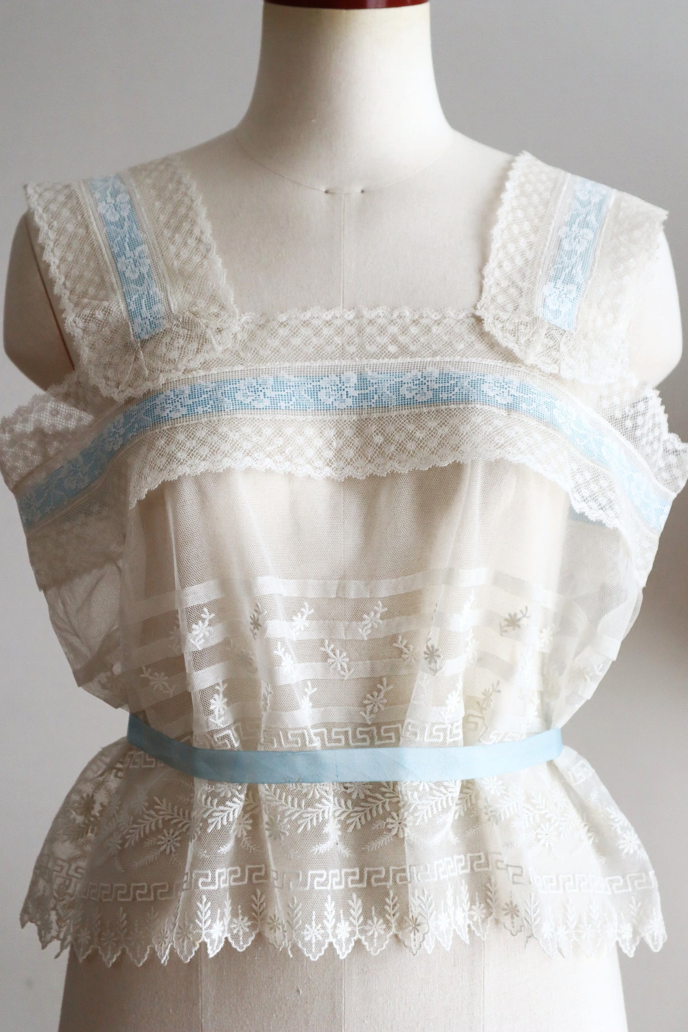 Handcrafted French Antique Lace Corset Cover