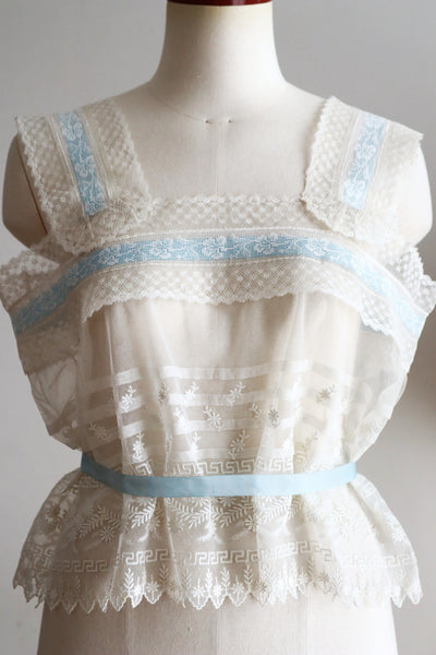 Handcrafted French Antique Lace Corset Cover