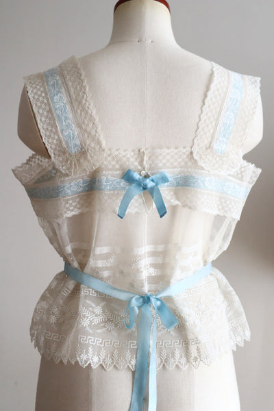 Handcrafted French Antique Lace Corset Cover