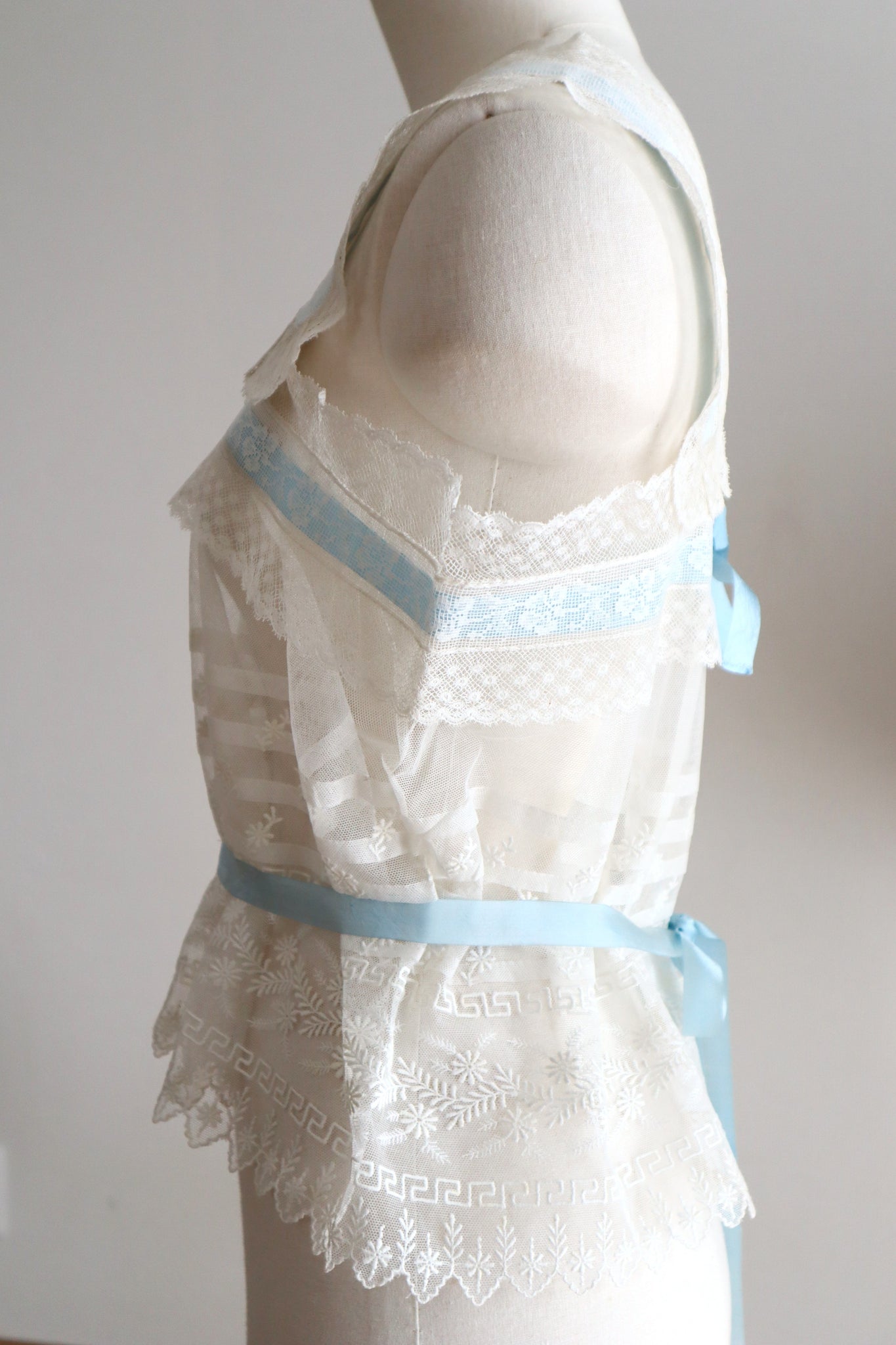 Handcrafted French Antique Lace Corset Cover