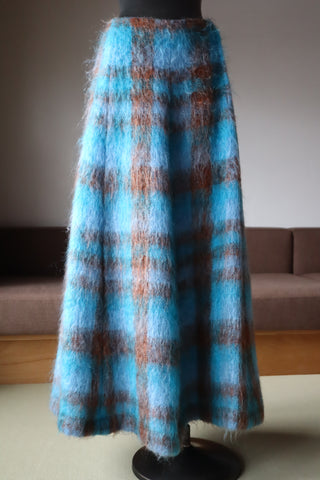 70s Scottish Blue Mohair Skirt