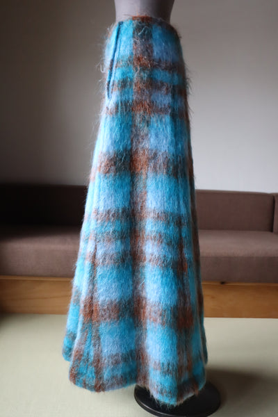 70s Scottish Blue Mohair Skirt