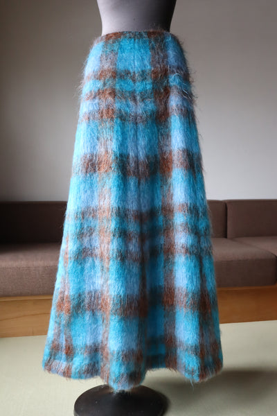 70s Scottish Blue Mohair Skirt